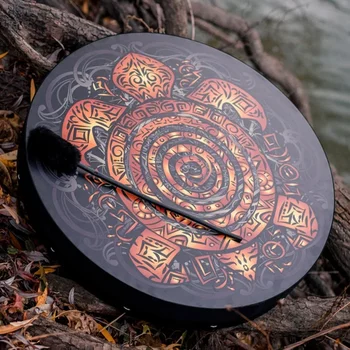 Šamaniškų Būgnų Vėžlys Totem Dizaino Rankų darbo Šamanų Būgnų Sibiro Būgnai Dvasia Muzikos su Būgno Lazdelės Namų Dekoro